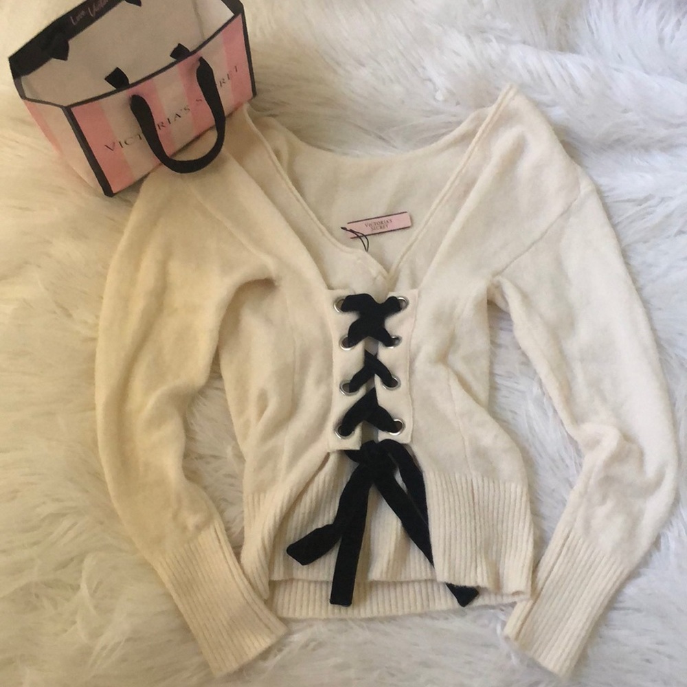 Victoria secret sweater with ribbon NWT